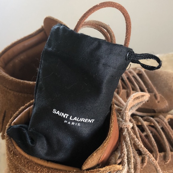 Saint Laurent Suede Fringe Sneakers, Gently Used - Picture 6 of 6